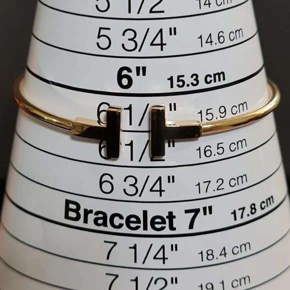 T bangle side slide bangle gold 18k - Picture 6 of 8